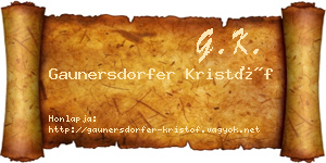 Gaunersdorfer Kristóf névjegykártya